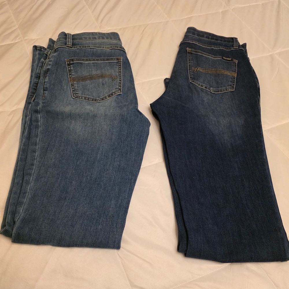 Threadgrit women's boot cut western Denim Jeans Bundle 2 Pairs Blue Wash 28x31
